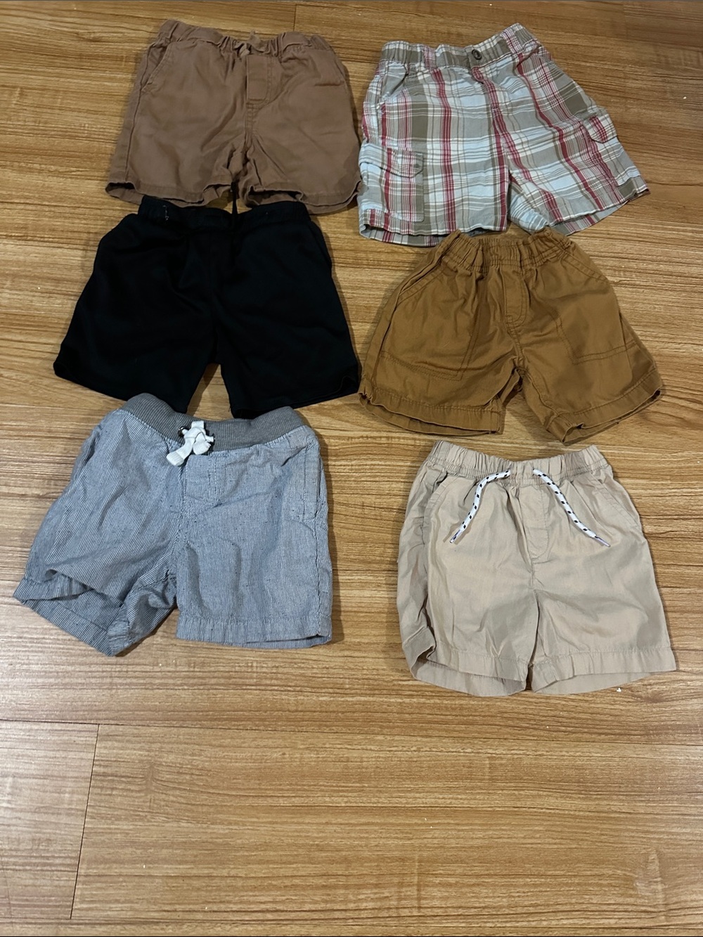 Carter's Mixed Boys' Shorts Pack - Tan, Black, Brown, Plaid, Gray